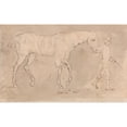 thumbnail image 2 of James Seymour 24x16 Black Ornate Framed Double Matted Museum Art Print Titled: Groom Leading a Racehorse Wearing Hood and Sweaters, June 24, 1743 (1743), 2 of 5