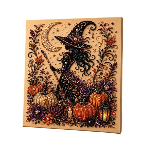 Halloween Pearl Art DIY Kit – Pearl Craft Set For Kids Adults Bead Art Kit Pearl Art Picture Making Halloween Craft For Fun