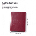 thumbnail image 3 of Dmuso Journal Notebook, Leather Hardcover Notebook, A5 Medium Size Journal Notebooks for Women & Men, Journaling, Writing, Work & Office Supplies, 3 of 7