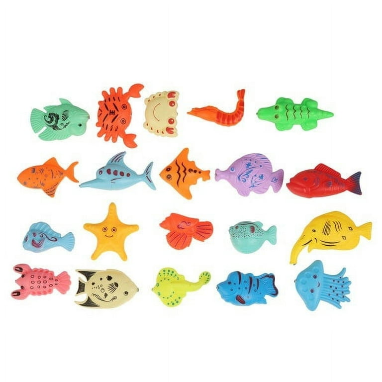 Pluokvzr 22X/Set Baby Kids Magnetic Fish Game Rod Bath Shower Toy Fishing  Toddler Gifts
