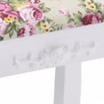 thumbnail image 4 of Patiojoy Tabouret de Coiffeuse en MDF Chaise de Coiffeuse à l'Ancienne Coussin Siège Rembourré avec Motif de Roses Blanc, 4 of 6