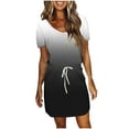thumbnail image 3 of Sentmoon Robe Chemise Été 2026 Décontractée Couleur Dégradée Manches Courtes Col en V Robes pour Femmes avec Poches Coupe Régulière pour le Quotidien et les Déplacements Noir P, 3 of 7