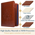 thumbnail image 4 of ComfiTime Passport Holder and Luggage Tags Set – RFID Passport Wallet/Cover with Vaccine Card Holder and Credit Card Slots, PU Leather Travel Tags for Suitcases and Bags, TSA Approved, Brown, 4 of 14