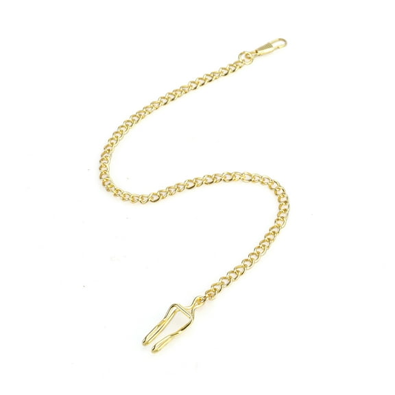 SKISUNO 1Pack Sturdy Construction Gold-Plated Pocket Watch Chain for Keyring and Waistcoat 13.8x0.2x0.04in