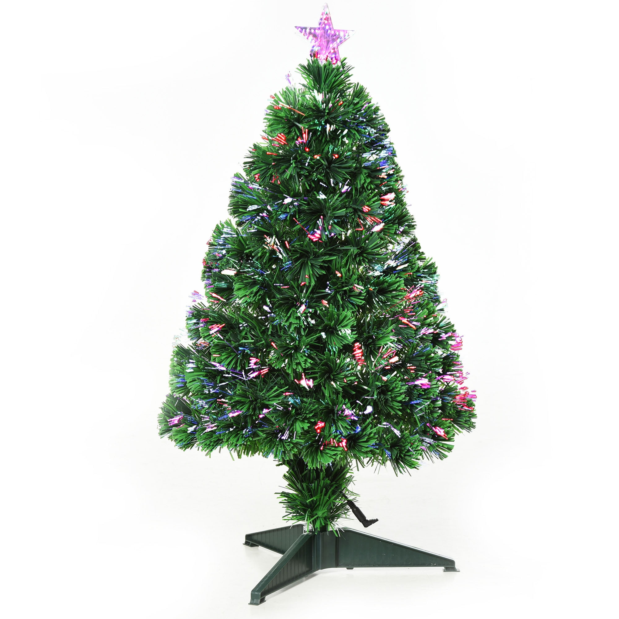 PreLit 32" Red Green Blue Color Light Flashing Fiber Optic