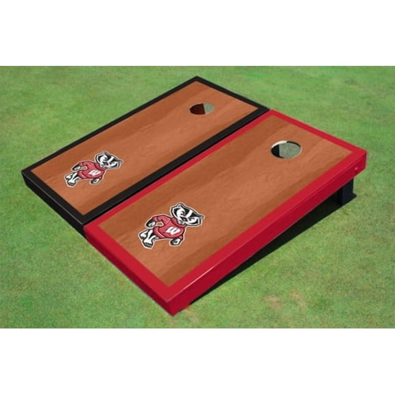 University of Wisconsin "Bucky" Rosewood Alternating Border Cornhole Boards