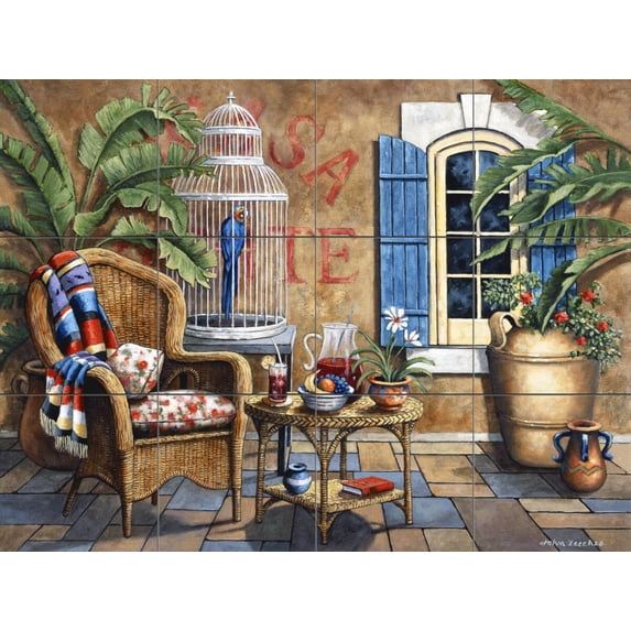 Tile Mural Kitchen Backsplash - Fiesta 1 - by John Zaccheo