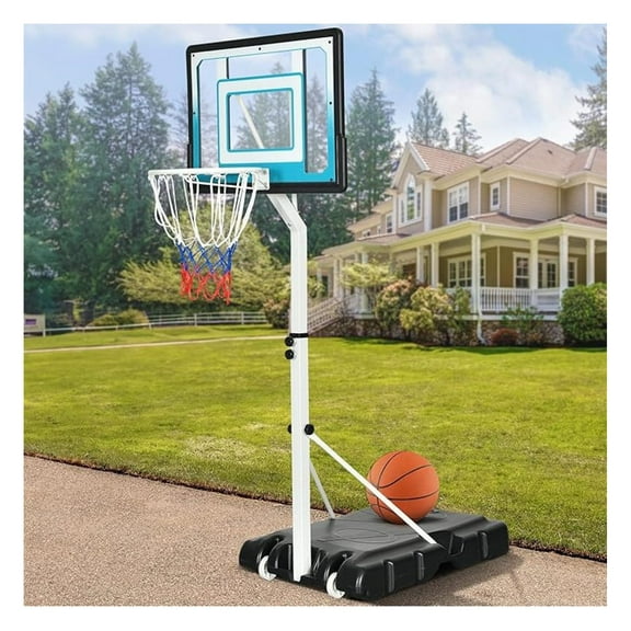 Portable Basketball Hoop Outdoor, 3.4-8.5FT /4.1-5.7FT /4.4-8.5FT /4.4-10FT /5.5-10FT Choose Easy Adjustable Basketball Hoop & Goal, Basketball Stand System, Various Ages Indoor Outdoor