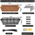 thumbnail image 2 of ZeeDix 2PCS 24 inch Window Box with Coco Liner Sturdy Metal Railing Planter with Coco Coir Basket Liners for Window Deck Fence Porch and Patio Outdoor Indoor Lawn, 2 of 7