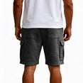 thumbnail image 3 of Nestiefly Men's Cargo Shorts - Cotton Elastic Waistb Drawstring Big & Tall Relaxed Fit Workout Athletic SweatShorts with Pockets Black XL, 3 of 3