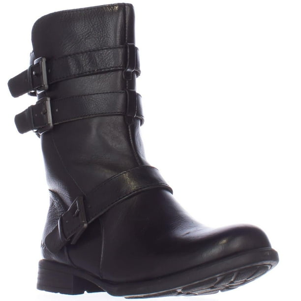 Born Womens Born Buckley Buckle Strap MidCalf Boots Black