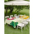 thumbnail image 4 of Outdoor Tablecloth with Umbrella Hole for Patio/Picnic/Party/Camping, Summer Swimming Rings Waterproof Table Cloth Rectangle Table Cover Washable, Floral Plumeria Yellow Wooden (60"x 120"), 4 of 8