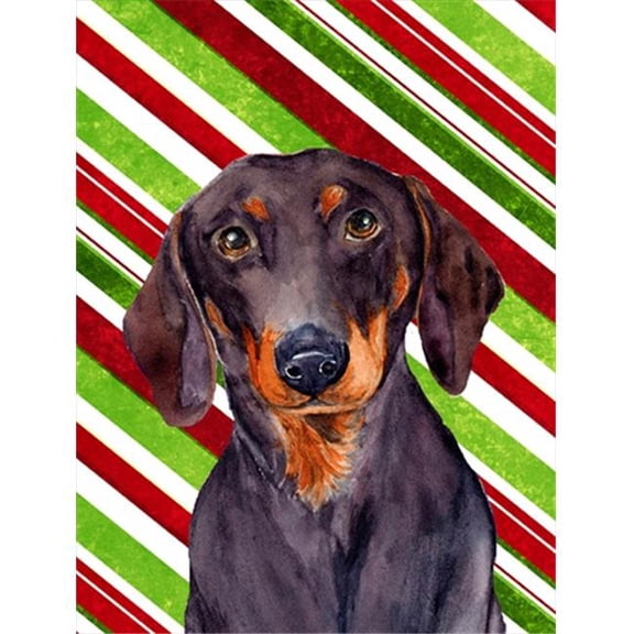 11 x 15 in. Dachshund Candy Cane Holiday Christmas Garden Size Flag