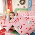 thumbnail image 4 of Manfei Cute Animals 7-Piece Twin Bedding,Farmhouse Christmas Candy Cane Bedding Comforter Set,Pink Reversible, 4 of 7