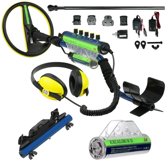 Minelab Excalibur II Yellow LCD Display Alkaline Battery Powered Metal Detector