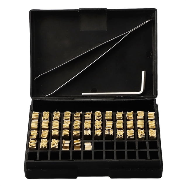 120PCS Hot Stamp Copper Letters, Thermal Ribbon Printing Font Characters for Manual Electric Coding Machine,1 * Hot Stamp Copper Letters set