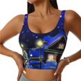 thumbnail image 2 of Lsque Christmas Night Printed Women'S Sports Bra, Compression, Moisture Wicking, High-Impact Sports Bra For Women,Supportive sports bra-Small, 2 of 9
