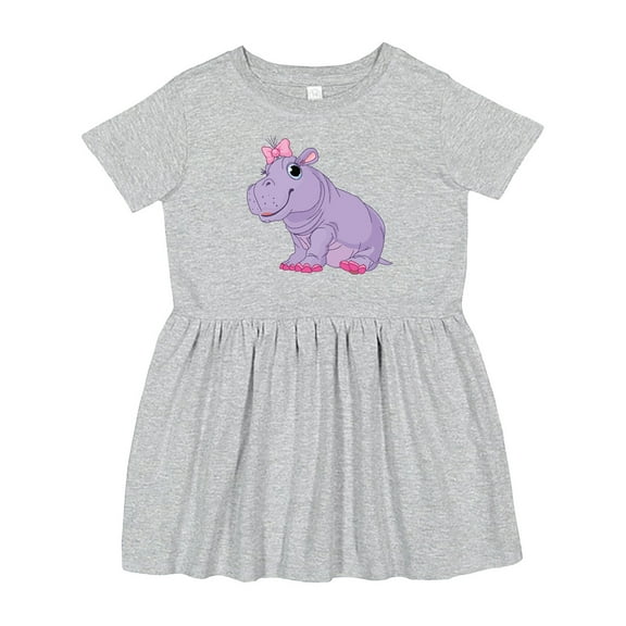 Inktastic Cute Purple Hippo Girls Toddler Dress