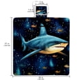 thumbnail image 2 of Shark Canvas Waterproof Picnic Blanket Mat for Outdoor Traveling and Camping, Large Foldable Beach Rug with Waterproof Backing, Portable and Durable Family Size Mat with Carry Handle, 2 of 6