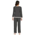thumbnail image 4 of Women's V Neck Pj Set Sleepwear Two Piece Pajamas Tops with Long Sleep Pants Pjs Loungewear, 4 of 8