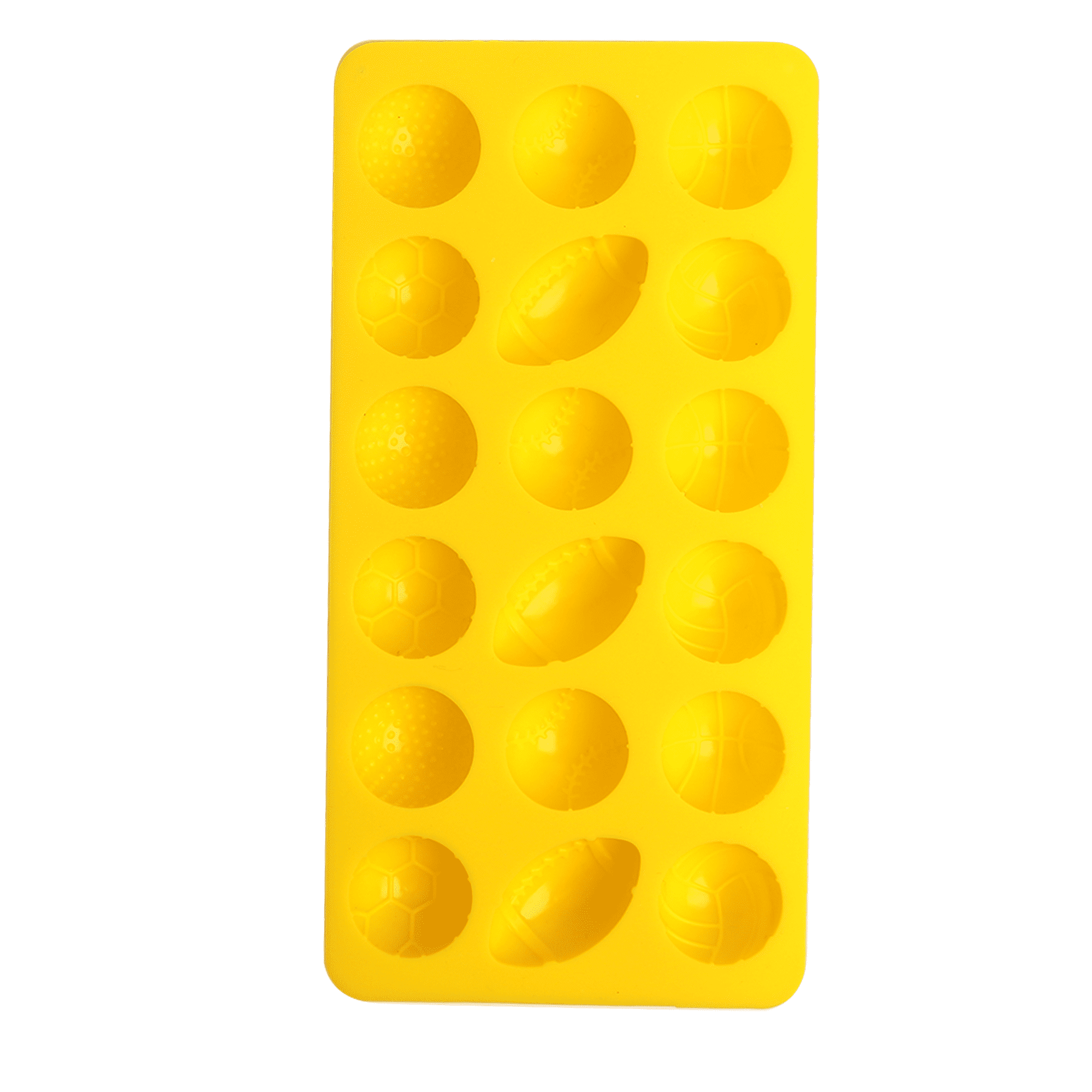 Sports Balls Silicone Candy Mold, Yellow 8" x 4", Way to Celebrate
