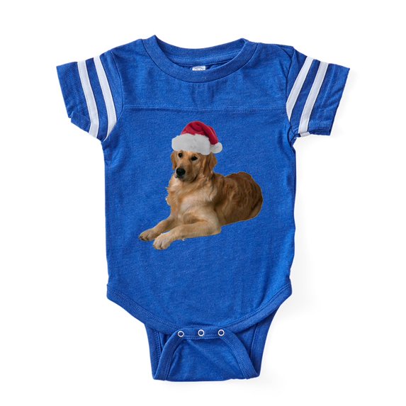 CafePress - FIN Santa Golden Retriever - Cute Infant Baby Football Bodysuit