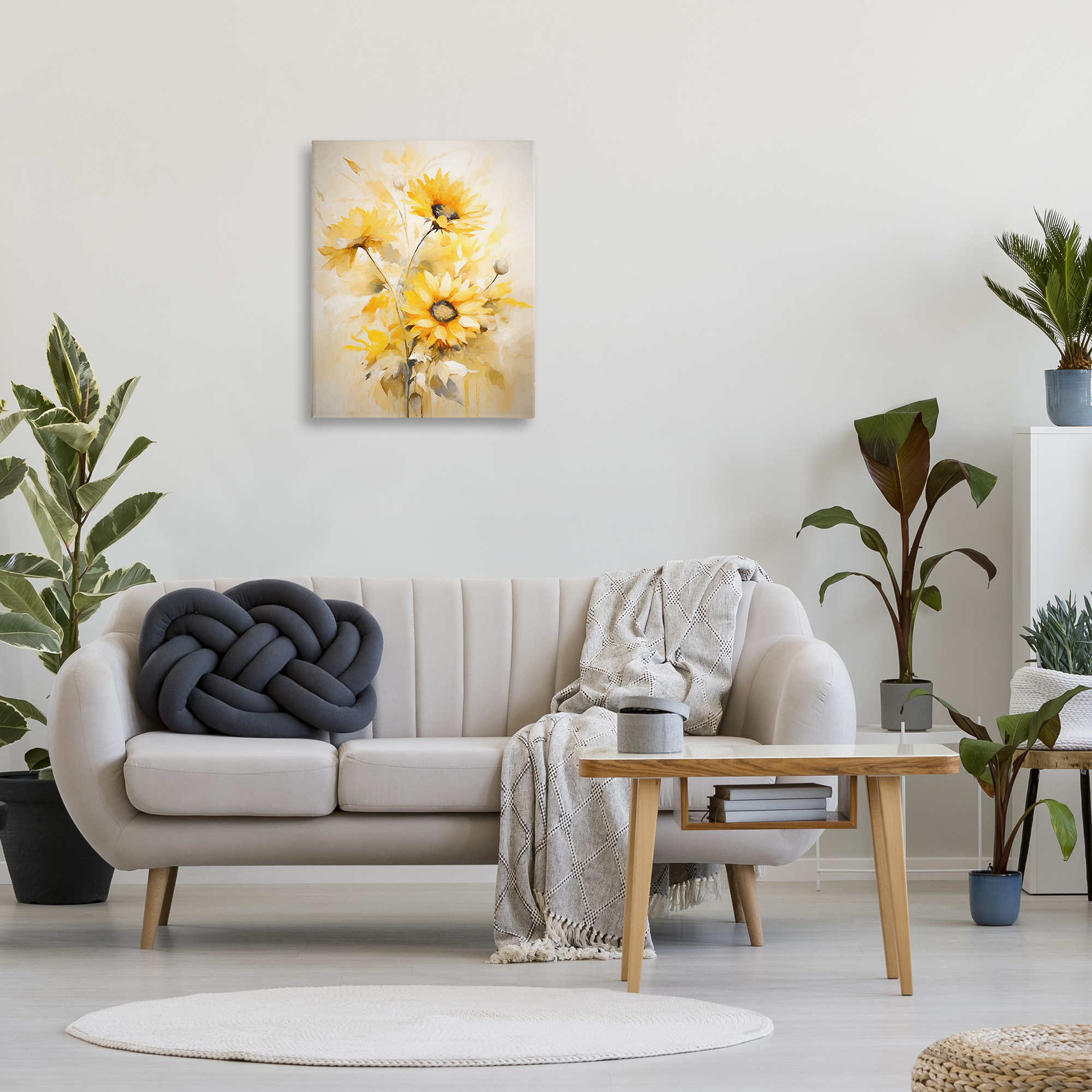 Stupell Industries Mellow Yellow Bunches Botanical & Floral Painting Gallery Wrapped Canvas Art Print Wall Art, 24 x 30