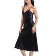 thumbnail image 4 of Skksst Women Satin Silk Chemise Robe Sleepwear Lingerie Nightdress Dressing gown, 4 of 5