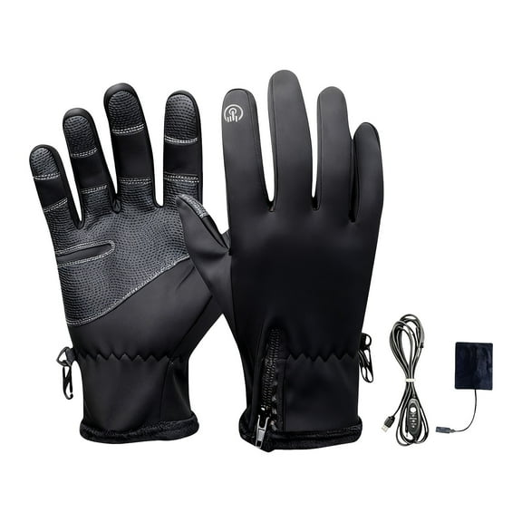 USB Heated Gloves for Women Men, Thin Heated Gloves for Winter, Waterproof & Non-Slip Heating Glove, 1/3 Adjustable Heating Modes, for Motorcycling, Skiing, Hiking