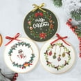 thumbnail image 3 of Ounissouiy Kit de inicio de puntada de bordado de Navidad, aro de bordado de tela con patrón de Navidad hecho a mano, 334 Type2 NO2, 3 of 6