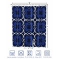 thumbnail image 4 of Split Shower Curtain for Transfer Bench, Navy Blue Boho Fabric Shower Curtains for Bathroom, Farmhouse Abstract Floral Aesthetic Tub Sliding Transfer Bench Waterproof Bath Curtains 72"x78", 4 of 9