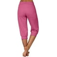 thumbnail image 6 of Pxkloy Capri Joggers Womens Drawstring Sweatpants Capri Pants for Women 2024 Casual Summer High Waisted Joggers with pockets Solid Color Comfy Soft Cropped Pants Pink,M, 6 of 6