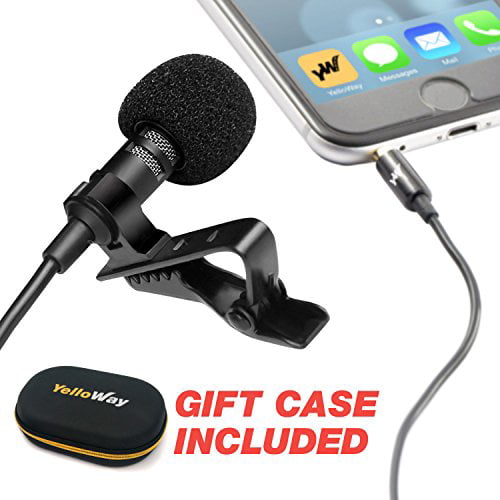 Video Conference YouTube Podcast Omnidirectional Condenser Grade Audio Video Recording Mic for Android/iPhone/PC/Camera for Interview Professional Lavalier Lapel Microphone Complete Set