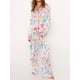 thumbnail image 2 of Women Bow Printing 2 Piece Y2k Satin Silk Lounge Outfits Pajamas Set Long Sleeve Button Down Shirt Pants Set Valentine's Day, 2 of 3