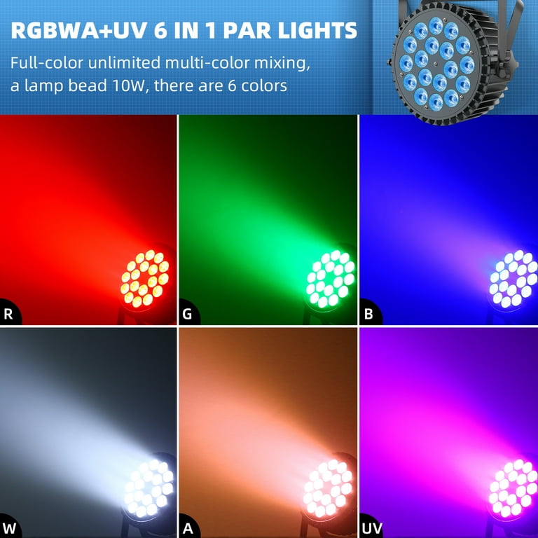 Jeu de lumière - projecteur party-par181 par à led 18x1w rgb - 7 canaux dmx  party-par181 - Conforama