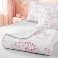 thumbnail image 4 of meiyoeat Mixed Pink Cat Cute Quilt King,Girly Kitten Pattern King Coverlet Set,3pcs,1 Bedspread and 2 Pillowcases, 4 of 7