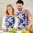 thumbnail image 3 of Pioneer Flower Floral Print Pattern Apron for Women and Men, Cotton Linen Waterproof with Pockets, Adjustable, 33x27 Inch for Kitchen, Gardening, BBQ, Salon, 3 of 6