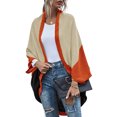 thumbnail image 3 of Mialoley Women Open Front Sweater, Color Block Batwing Sleeve Knit Cardigan, 3 of 8
