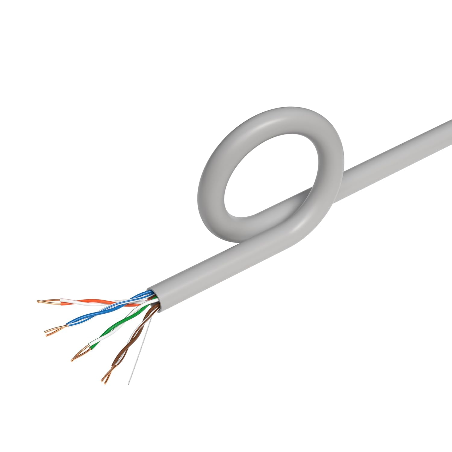500ft Cat5e Solid 24AWG Ethernet Network Cable – UTP Unshielded Bulk LAN Copper Clad Aluminum Wire Pull Box for Internet, Router, Switch, PC, Gray