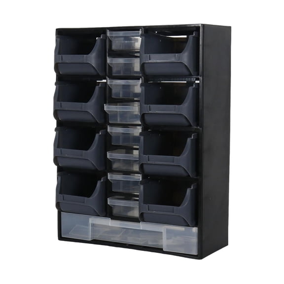 MAGIDEAL Hardware Parts Organizer Wall Bins for Crafting Supplies Bolts Black
