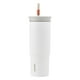 thumbnail image 1 of Vaso de viaje Owala de acero inoxidable, 710 ml, aislante, gris y blanco, 1 of 6