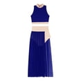 thumbnail image 6 of iiniim Womens Lyrical Dance Costume Sleeveless Crop Top with Side Split Skirt Ballet Dancewear Navy Blue M, 6 of 7