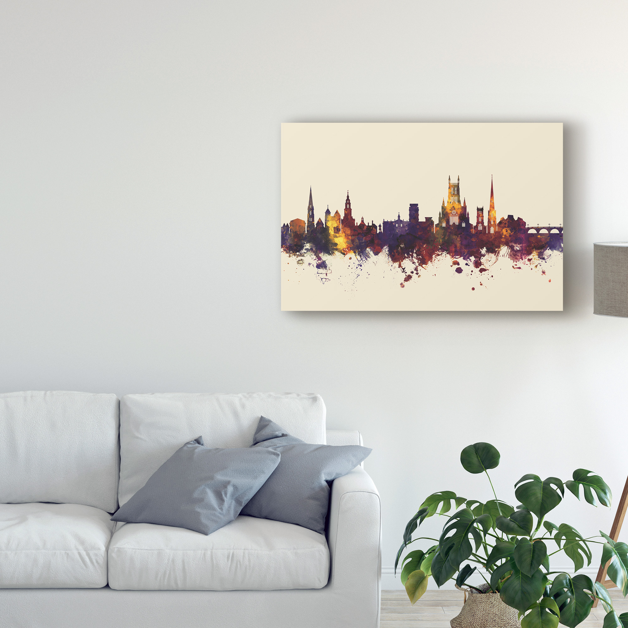 Trademark Fine Art 'Worcester England Skyline III' Canvas Art by Michael Tompsett