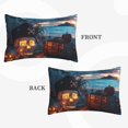 thumbnail image 3 of Halloween Plush Throw Pillow Covers, Halloween Seaside Pumpkin Skeleton Pillow Cases with Invisible Zipper,Halloween Decor Microfiber Pillow Cases for Sleeping Bedroom Sofa Living Room, 3 of 6