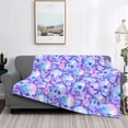 thumbnail image 2 of Yiaed Blue Skull Daisy Print Blanket Throw Blanket Soft Cozy Flannel Blanket for Home Bed Sofa Couch Chair-40"x30", 2 of 6