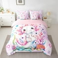 thumbnail image 2 of Manfei Pink Axolotl Bedding Twin Size,Magic Animal Comforter Sets with Sheets,Watercolor Coral Bedding Sets Twin Size,Super Cozy Bedroom Decor Reversible,7pcs, 2 of 7
