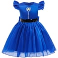 thumbnail image 4 of MIRUXO Police Dog Officer Cosplay Dress Blue Princess Dress Sequin Belt Tulle A-Line Outfit for Halloween Stage Party, 1 PC, 4 of 9