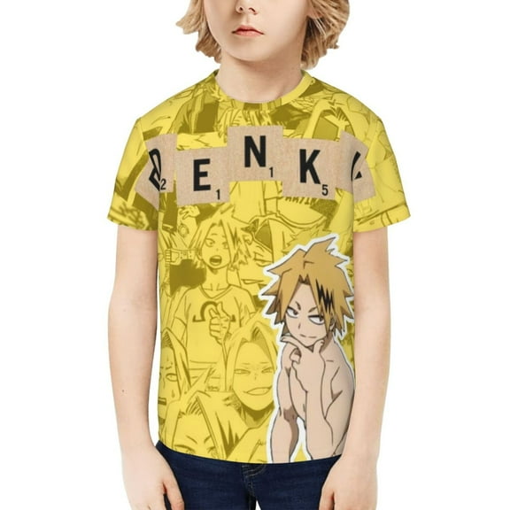 My Hero Academia Denki Kaminari Kids T-Shirt 3d Printed Graphic T-Shirts Boys And Girls Short Sleeve Shirts For Youth Kids X-Small