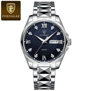 Poedagar luxury man wristwatch sport stainless steel men watch waterproof luminous date week men's watches business quartz clock