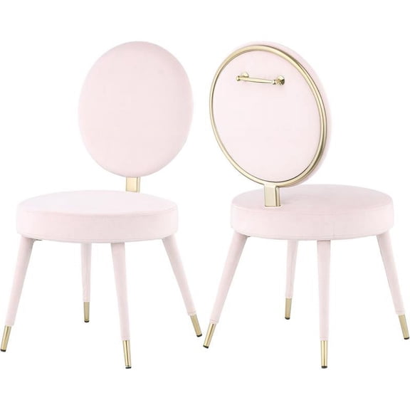 Meridian Furniture Brandy Pink Velvet Dining Chair